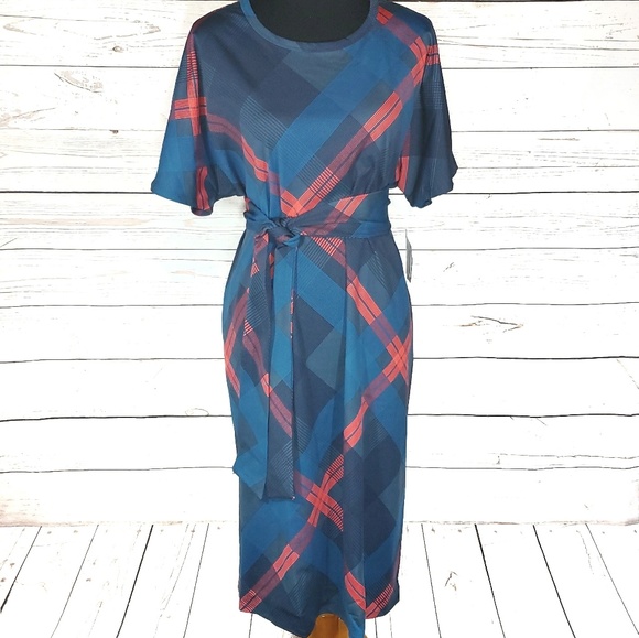 Blue Plaid Lularoe Marly Dress 3xl 
